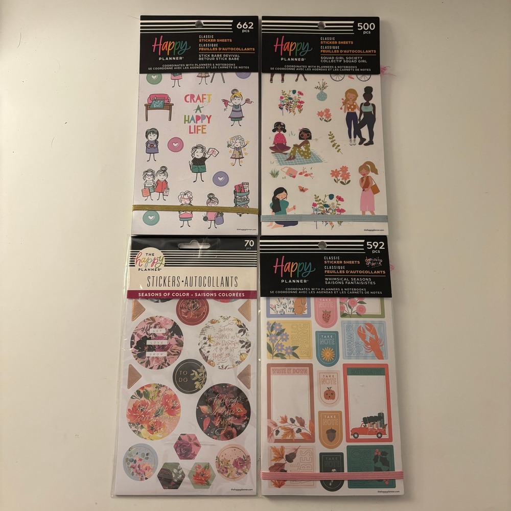 Happy Planner Sticker Sheets Lot of 4 Whimsical Seasons Squad Girl Journaling